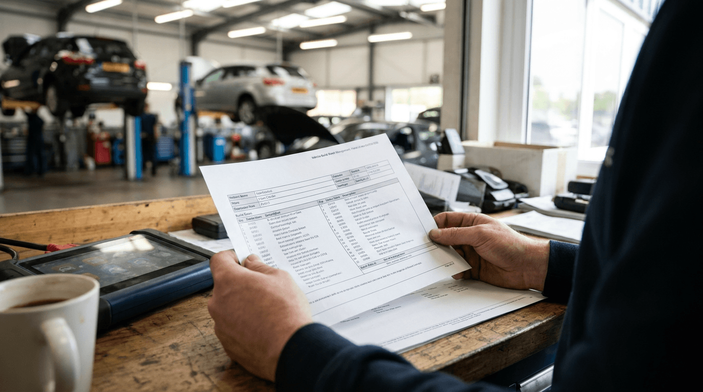 How to Interpret Option Codes on Vehicle Build Sheets